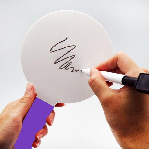 Hand Held Dry Eraser Paddle Board, Two Sided Quick Response White Board