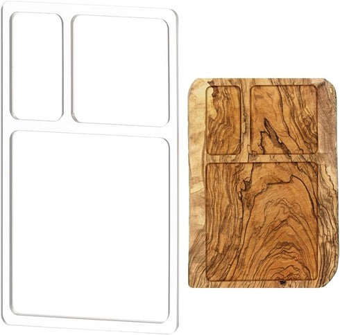 BENECREAT 3 Pocket Valet Tray Router Templates, Rectangle Clear Acrylic Template, Woodworking