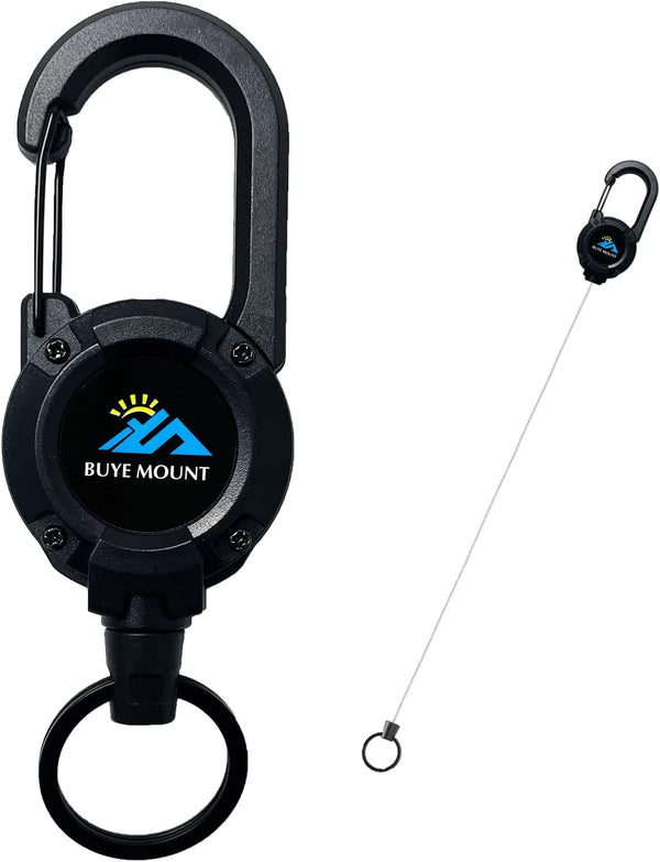 Heavy Duty Retractable Keychain, Multitool Carabiner Badge Holder, Upgraded 58cm Stainless Steel Cord