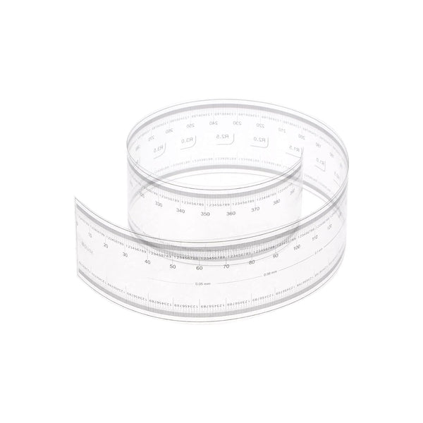 Film Flexible Ruler: 40cm 0.1mm Scale with R Angle & Width Lines, PET Plastic Calibration Tool