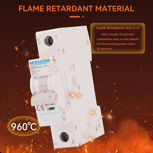 AC 1 Pole Miniature Circuit Breaker, 110V-240V 20Amp, Custom MCB Thermal Magnetic Trip for Solar AC System