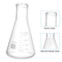 PATIKIL 4 Pcs 250ml Narrow Mouth Graduated Erlenmeyer Flask, Borosilicate Glass for Lab Experiment Chemistry