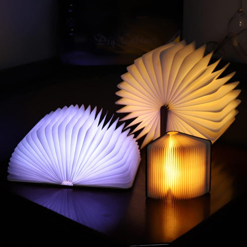 YAYA2021-SHOP Table Lamp Wooden Book Light,Novelty Folding Book Lamp, Folding Night Light,USB Rechargeable Wooden Table