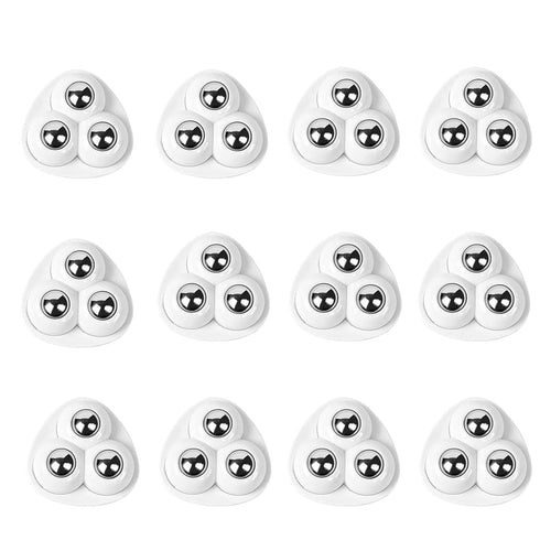 SHEPAILAI 12Pcs 360 Swivel Caster Wheels - Self-Adhesive Stainless Steel Rollers for Furniture,