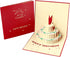 Liudan Greeting Card Birthday Cards 3D Carte Fleurs Pop High Cake Happy Birthday