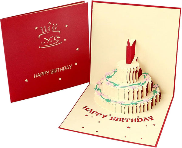 ONQendDv Cards, Assorted Greeting Cards for Occasions Birthday Cards 3D Cake Happy Birthday