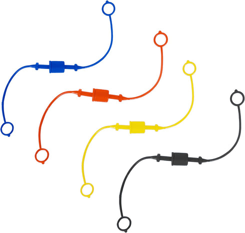 4 Set, 1/4 ISO A Hydraulic Hose Caps and Plugs, Quick Disconnects Air Coupler Cover with Retention Ring