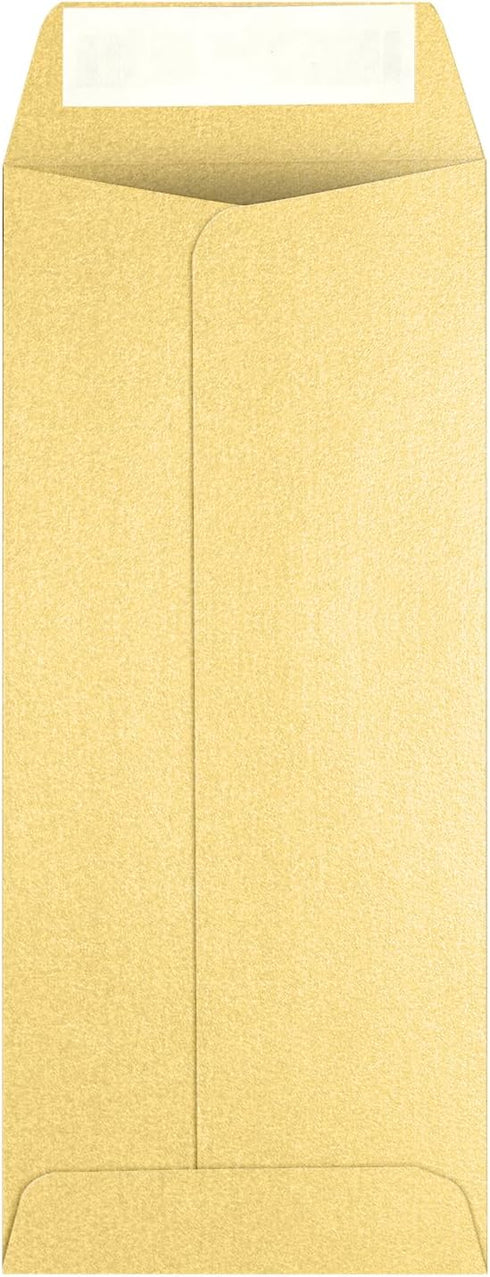 LUXPaper #10 Business Envelopes | Peel & Press | 4 1/8" x 9 1/2" | Gold Metallic | 80lb. Text | 50 Qty