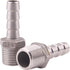 DERNORD Stainless Steel 3/8" Hose Barb x 3/8" NPT Male Pipe Fitting, Pack of 2 for Home Brew
