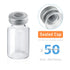 50 Pack 2ml Sealed Sample Vials, Transparent Glass Vials with Self Healing Injection Port (2ML, 50)