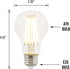 Westinghouse 5167220 8 Watt A19 Dimmable Clear Filament LED Light Bulb, 75 Watt Equivalent, 6 Pack