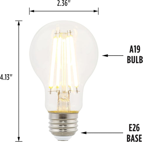 Westinghouse Lighting 5167200 8 Watt (75 Watt Equivalent) A19 Dimmable Clear Filament LED Bulb