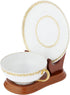 Bard's Elevated Saucer Walnut MDF Cup and Saucer Stand, 4" H x 4.25" W x 6" D