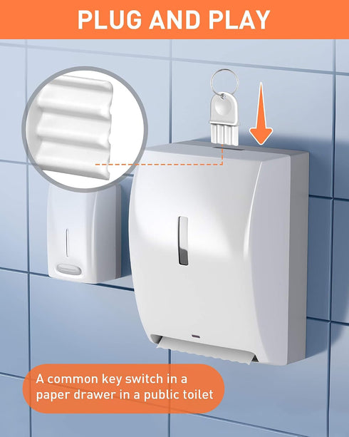 Vomika 5PCS 5 Paper Towel Dispenser Key, Universal Toilet Paper Dispenser Keys, Hard Plastic Key for Waffle-Style
