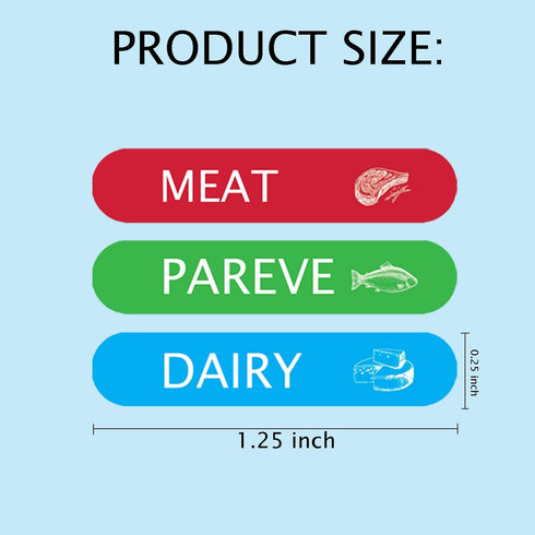 FENGHERUIA Safe(120 Kosher Labels Dairy and Pareve Kosher Stickers, Microwave, Freezer and Dishwasher Safe, Color Coded