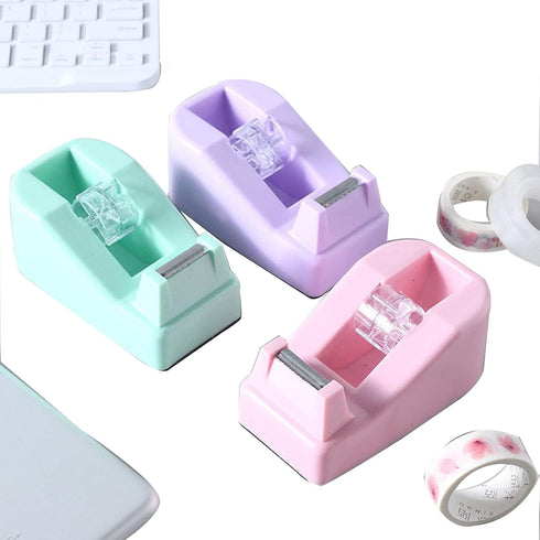 WELSTIK Desktop Office Tape Dispenser, Non-Skid Base for Packaging in Office, Restaurant, Pink