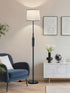 60" A19 9W 3000K-6000K 10%-100% Dimmable Bulb Modern Floor Lamp for Living Room Bedroom, Standing Lamp with White Linen
