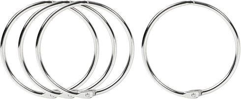 uxcell Nickel Plated Steel Loose Leaf Binder Rings, 2.2 Inches Paper Key Rings, 4 Pcs for Home Office Crafts