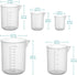 stonylab Plastic Beaker Set, Clear Plastic Graduated Beaker with Pouring Spout Measuring Beaker Set Liquid Cup Container in 5 Sizes, 50 ml/100 ml/250 ml/500 ml/1000 ml (1 L), Combo Pack