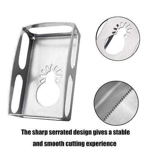 Square Slot Cutter Compatible for Dewalt 20V & Milwukee M18 Oscillating Multi-Tool to Cut-in Single Gang Wall Boxes,Outlet Cutter for Drywall,Efficient Carving Tool,1 Pcs square-shaped