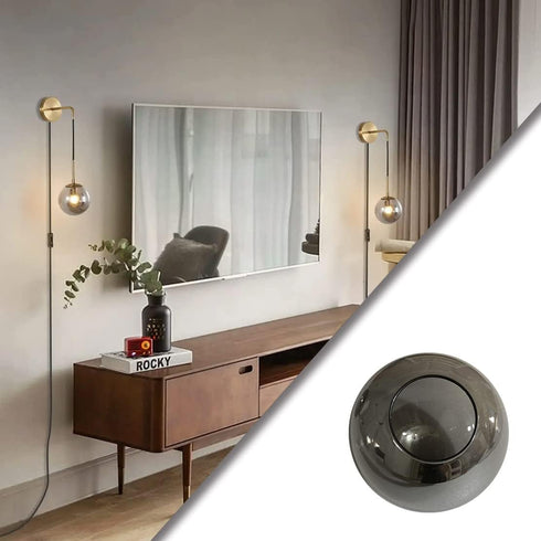 5.9 BOKT Smoke Gray Glass Globe Shade Replacement Grey Glass Lampshade Cover for Light Fixtures Wall Sconces Chandelier