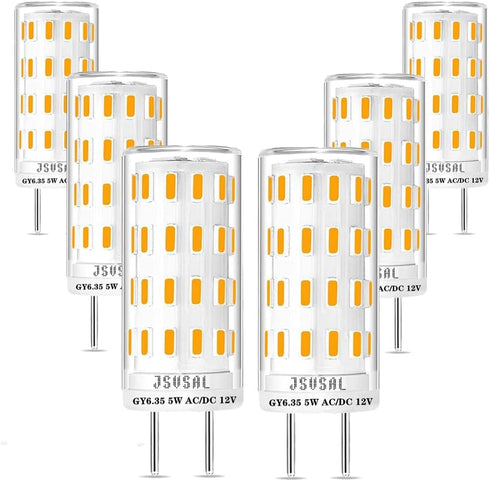 GY6.35 LED Bulb Dimmable,T4 JC Type GY6.35/G6.35 Bi-pin Base,AC/DC 12V Warm White