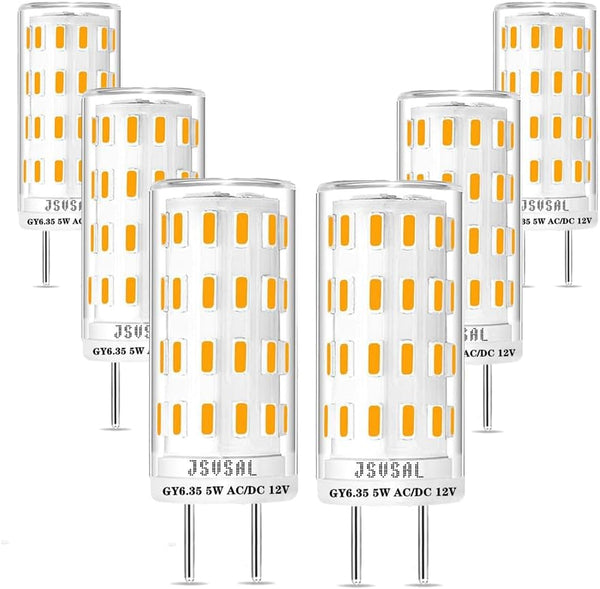 GY6.35 LED Bulb Dimmable,T4 JC Type GY6.35/G6.35 Bi-pin Base,AC/DC 12V Warm White