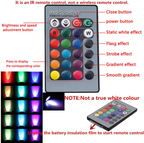 OMTO E26/E27 3W RGB Color Changing Spotlight with IR Remote Control Mood Ambiance Lighting Colorful LED Light Bulbs,Dimmable 85-265V (Pack of 5) by OMTO