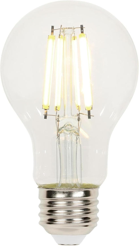 Westinghouse 5258020 6.5 Watt (60 Watt Equivalent) A19 Dimmable Clear Filament LED Light Bulb, 6 Pack