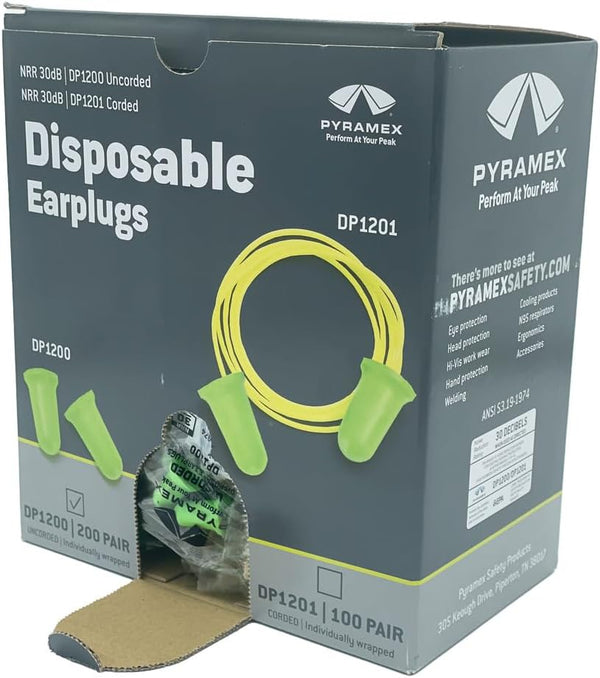 Pyramex DP1200 Bell Shaped Plug - uncorded - Polybag with dispenser- 200 pair/box