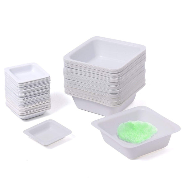 7ml 100ml Weigh Boat Set, 100 Pack Small & Large Lab Weighing Dishes for Measuring, Mixing Powders