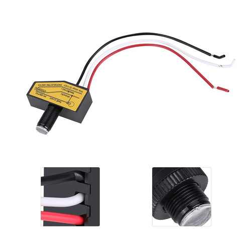 12V 48V DC Photocell Light Sensor to Mini Dusk to Dawn Switching Sensor for Outdoor Security Lighting Automation