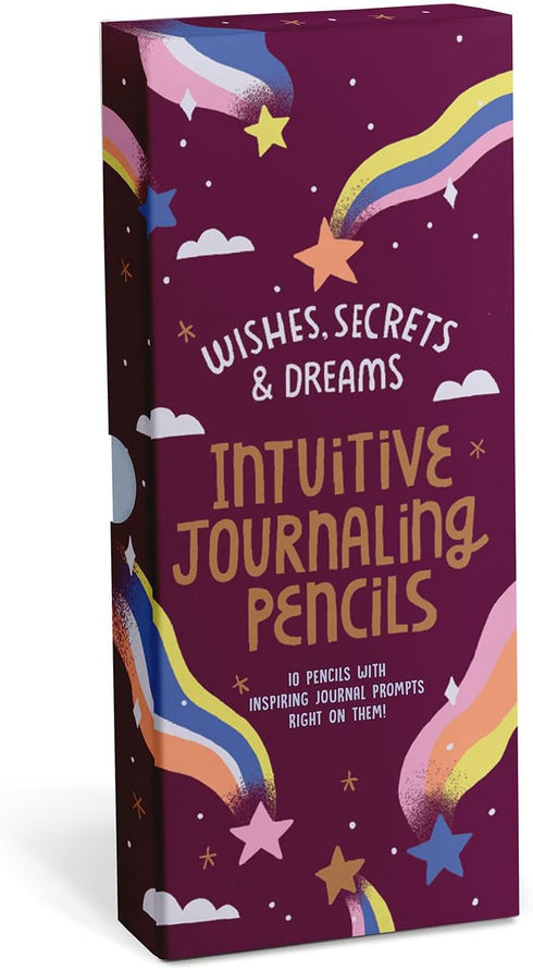 Em & Friends Intuitive Journaling Pencils: Wishes, Secrets, and Dreams Pencil Set, 10 Pencils with Journal Prompts