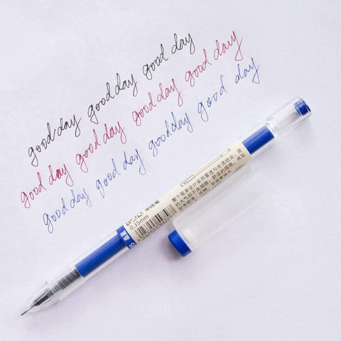 BEMLP Gel Ink Pen Extra Fine Point Pens, 0.35mm Blue Premium Liquid Ink Rollerball Pens, Quick-Drying, 12 Pieces