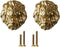 Wwxuanke Lion Door Knob, Brass Lion Head Knob, Creative Animal Knob for Wardrobe and Cabinet, 2 Pack Gold