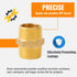 SUNGATOR 1/2'' NPT Male Brass Pipe Fitting Adapters, 1/2 Inch Male Hex Nipples, Brass Hex Nipple Pipe Extension