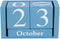 European Perpetual Wooden Calendar, Desktop Block Wood Calendar DIY Yearly Planner, 9.4 x 5.2 x 4.1cm (Blue)