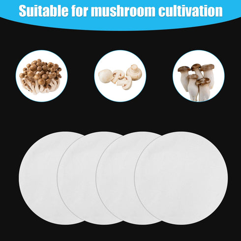 50pcs Synthetic Filter Paper Stickers, 84mm Diameter Adhesive Filter Discs for Mushroom Cultivation, 0.3 µm