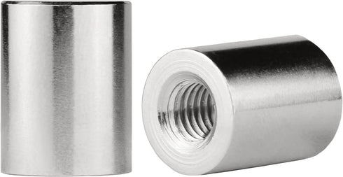 2-Pack 5/8" Set, 1/4-27 Lamp Finials (Silver Cylinder, Tall), Secure Lampshade to Table/Floor Lamps, Decorative