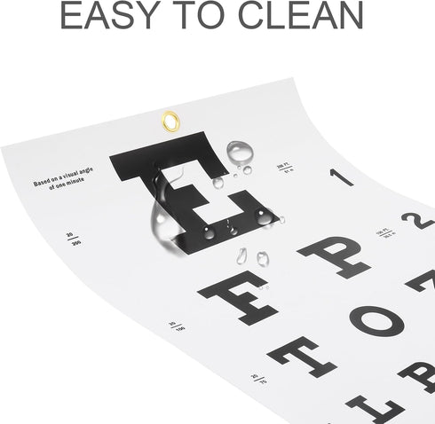 Complete Snellen Eye Exam Kit, Eye Chart for 20 Feet Eye Exams with Occluder and Pointer