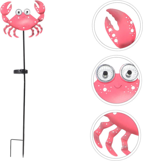 Crab Shape Solar Powered Garden Lamp Charming Outdoor Stake Light for Garden Lawn and Pathway Decor Easy Installation