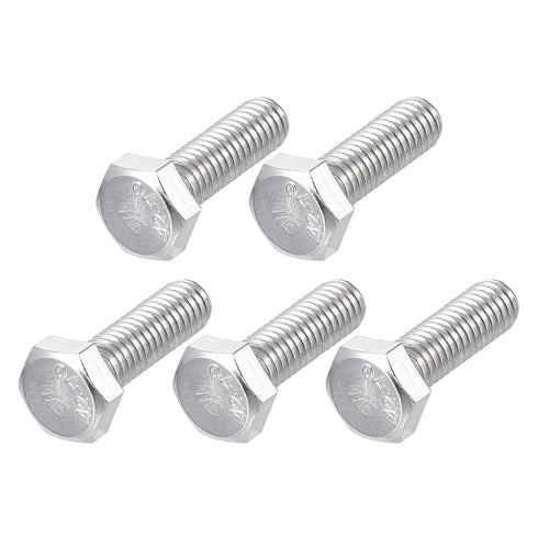 Hex Bolts (M6-1x20mm) 5Pcs, 304 Stainless Steel Coarse Fully Threaded Hex Head Screw Bolts for Furniture Repair