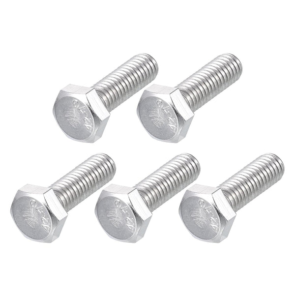 Hex Bolts (M6-1x20mm) 5Pcs, 304 Stainless Steel Coarse Fully Threaded Hex Head Screw Bolts for Furniture Repair