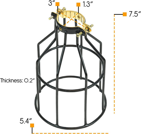 Set 2 Rustic State of Industrial Vintage Style | DIY Farmhouse Metal Wire Cage for Hanging Pendant Lighting | Light