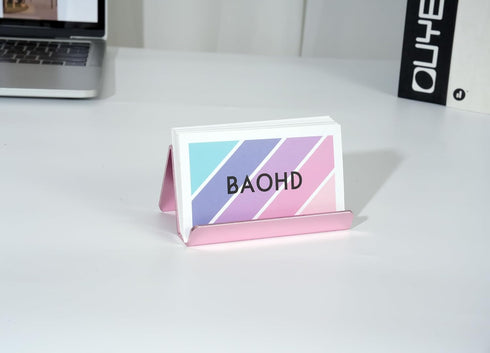 Rose Gold Business Card Holder for Desk, Cute Business Card Holder Display Stand, Metal Desktop Business Card Organizer for Women (2nd Generation), 1 Pack
