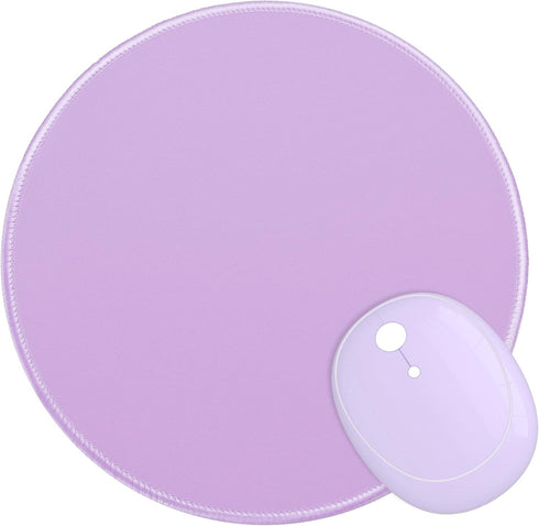 Dapesuom Round Mouse Pad, 8.7 x 8.7 Inch Premium Washable Non-Slip Rubber Base Cute Small Mouse Mat, Purple