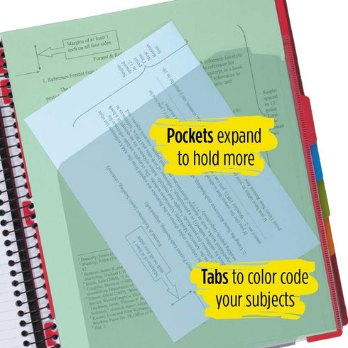 Five Star Advance 5 Subject Spiral Notebook, College Ruled, 200 Sheets, 11" x 8-1/2, Color Selected For You