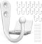 15PCS White Coat Hooks, Robe Hooks, Wall Hooks with 30 Pieces Screws for Towel, Key, Robe, and Coats
