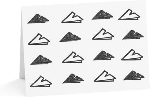 HAPPYVIBES Paper Airplane Pattern Blank Inside Personalizible, 30 count