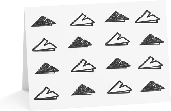 HAPPYVIBES Paper Airplane Pattern Blank Inside Personalizible, 30 count